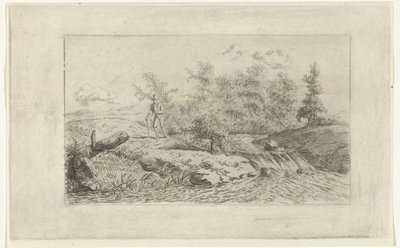 Man by a Waterfall by Reinierus Albertus Ludovicus baron van Isendoorn à Blois