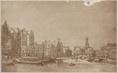 Rokin Amsterdam Seen Towards Damsquare by Rembrandt