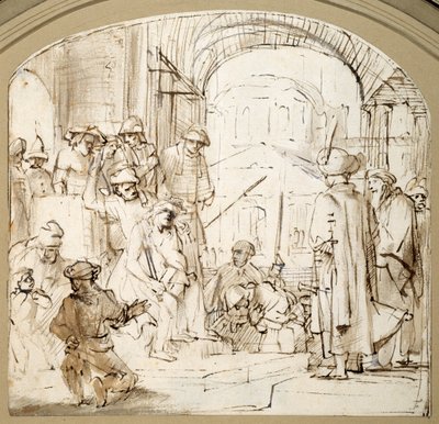 Christ Mocked by Rembrandt Harmensz. van Rijn (school of)