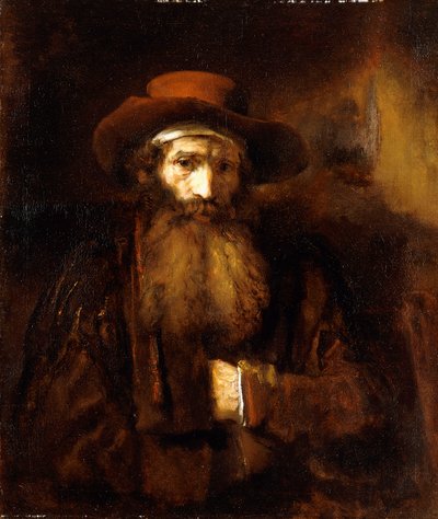 A Bearded Old Man, Wearing a Brown Coat and Russet Hat, 1651 by Rembrandt van Rijn