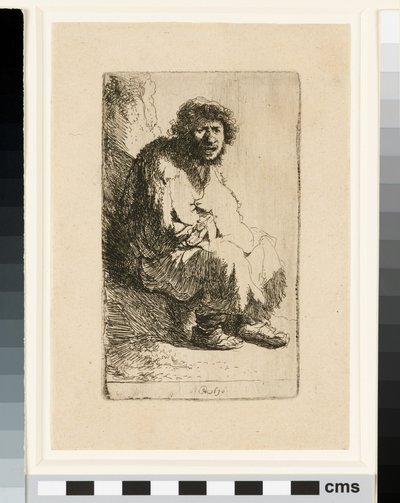 Beggar seated on a bank by Rembrandt van Rijn