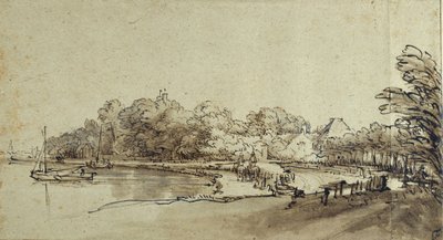 Bend in the Amstel near Kostverloren House by Rembrandt Harmensz. van Rijn