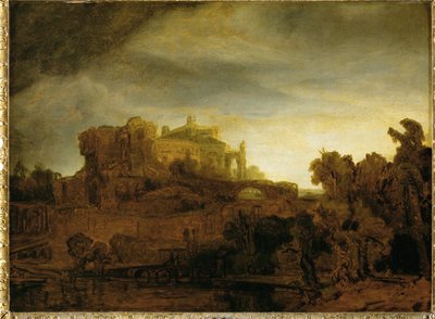 Castle at Twilight by Rembrandt Harmensz. van Rijn
