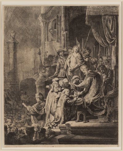 Christ Before Pilate: Large Plate by Rembrandt van Rijn