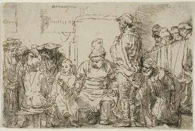 Christ Seated Disputing with the Doctors by Rembrandt Harmensz. van Rijn