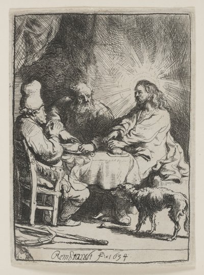 Christ at Emmaus: The Smaller Plate by Rembrandt van Rijn