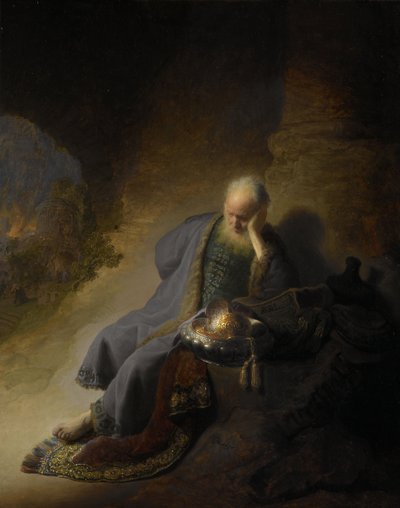Jeremiah lamenting over the Destruction of Jerusalem by Rembrandt van Rijn