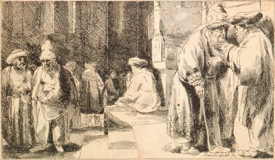 Jews in the Synagogue by Rembrandt van Rijn