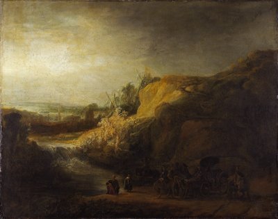 Landscape with Baptism of the Eunuch by Rembrandt Harmensz. van Rijn
