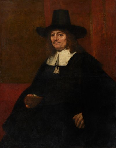 Portrait of a Man in a Tall Hat by Rembrandt Harmensz. van Rijn