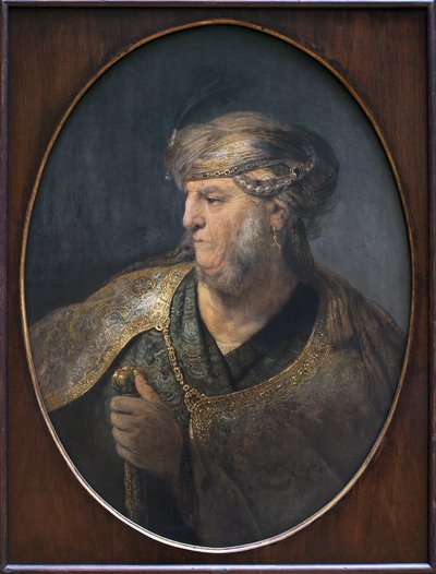Portrait of a man in an oriental costume by Rembrandt van Rijn