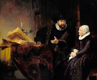 Portrait of the Mennonite Preacher, Cornelius Claesz Anslo and His Wife, Aaltje Gerritsdr Shouten by Rembrandt van Rijn