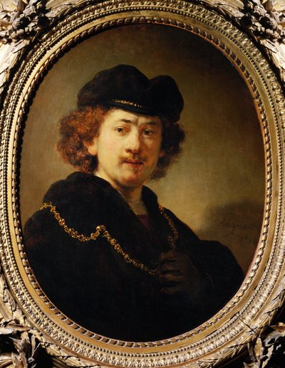 Portrait of the Artist with Cap and Gold Chain by Rembrandt Harmensz. van Rijn