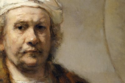 Rembrandt - Self Portrait (detail) by Rembrandt Harmensz. van Rijn