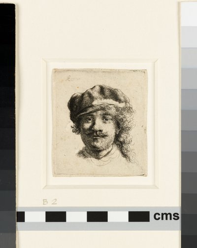 Self-portrait wearing a soft cap (detail) by Rembrandt van Rijn