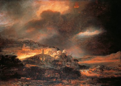 Stormy Landscape, c.1637/38 by Rembrandt Harmensz. van Rijn