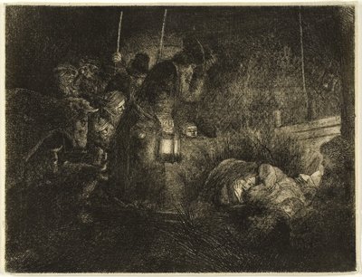 The Adoration of the Shepherds: A Night Piece, c.1657 by Rembrandt Harmensz. van Rijn