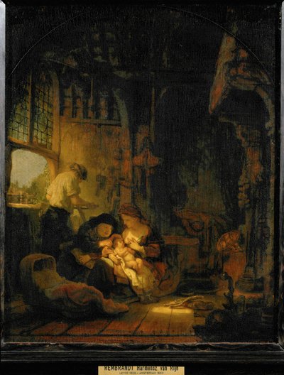 The Holy Family, also known as The Household of the Carpenter by Rembrandt Harmensz. van Rijn