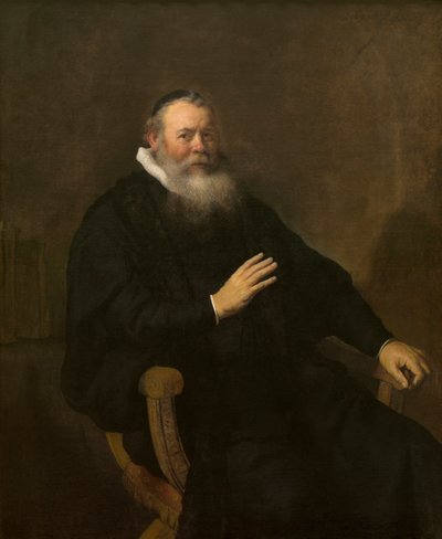 The Preacher Eleazar Swalmius by Rembrandt Harmensz. van Rijn