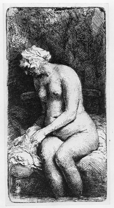 Woman bathing by Rembrandt van Rijn