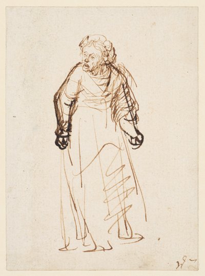 Woman scolding by Rembrandt Harmensz. van Rijn