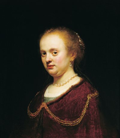 Young Woman with a Gold Chain by Rembrandt Harmensz. van Rijn
