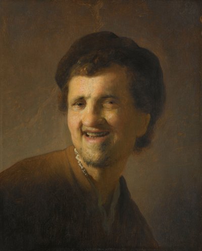 Laughing Young Man by Rembrandt van Rijn (circle of)