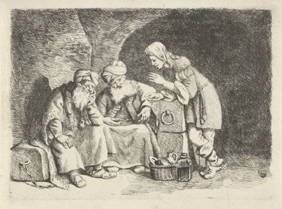 Joseph Interprets the Dreams of the Baker and the Cupbearer by Rembrandt van Rijn (follower of)