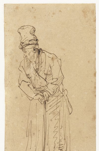 Old Man Leaning on a Stick by Rembrandt van Rijn (school of)