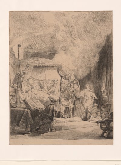 The Death of the Virgin by Rembrandt van Rijn (signed by artist)