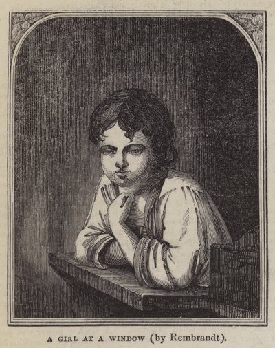 A Girl at a Window by Rembrandt van Rijn