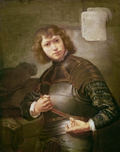 A Young Man in Armour by Rembrandt van Rijn