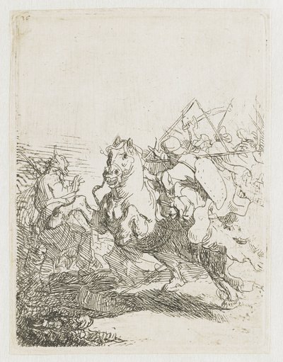 A Cavalry Fight by Rembrandt van Rijn