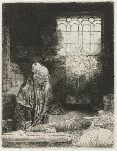 A Scholar in His Study by Rembrandt van Rijn