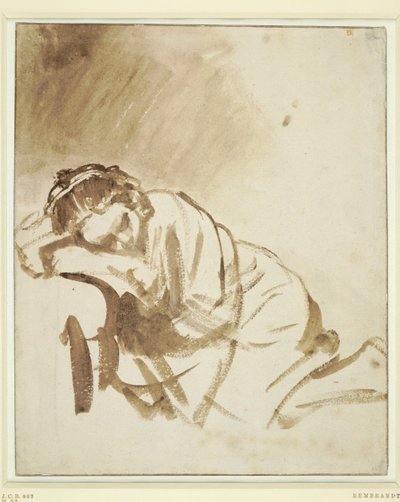 A Young Woman Sleeping Hendrickje Stoffels by Rembrandt van Rijn