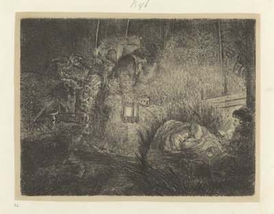 Adoration of the Shepherds: Night Scene by Rembrandt van Rijn