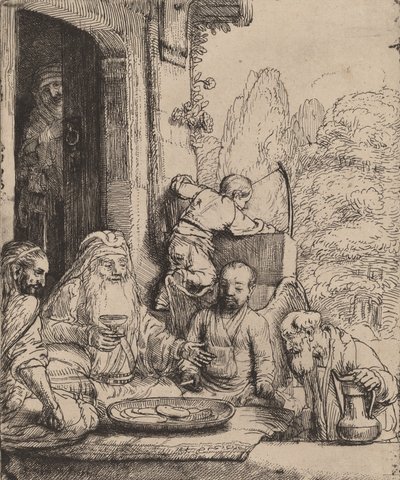 Abraham Entertaining the Angels by Rembrandt van Rijn