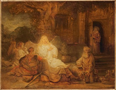 Abraham Receives the Three Angels by Rembrandt van Rijn