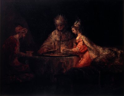 Ahasuerus, Haman and Esther, 1660 by Rembrandt van Rijn