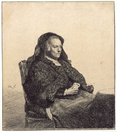 An Elderly Woman (Rembrandt’s Mother, Seated at a Table) by Rembrandt van Rijn