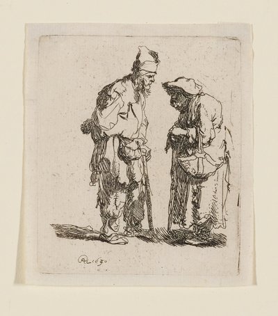 Beggar Man and Beggar Woman Conversing by Rembrandt van Rijn
