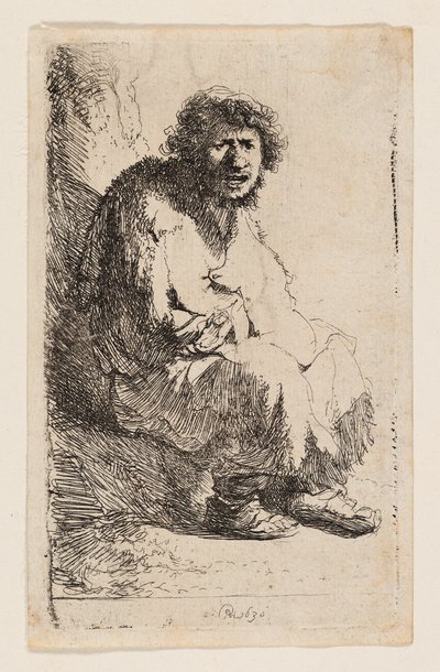 Beggar Seated on a Bank by Rembrandt van Rijn