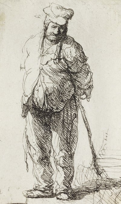 Beggar Leaning on a Stick by Rembrandt van Rijn