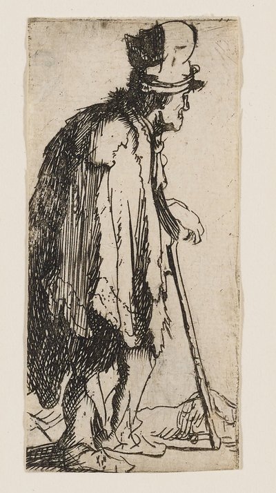 Beggar with Crippled Hand Leaning on a Stick by Rembrandt van Rijn