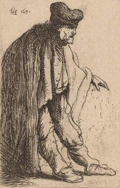 Beggar with His Left Hand Extended by Rembrandt van Rijn