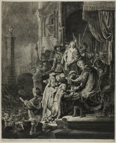Christ Before Pilate: Large Plate by Rembrandt van Rijn