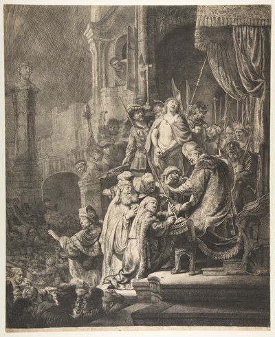 Christ Before Pilate: the large plate, 1636 by Rembrandt van Rijn