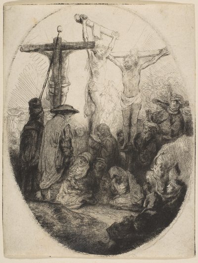 Christ Crucified Between Two Thieves by Rembrandt van Rijn