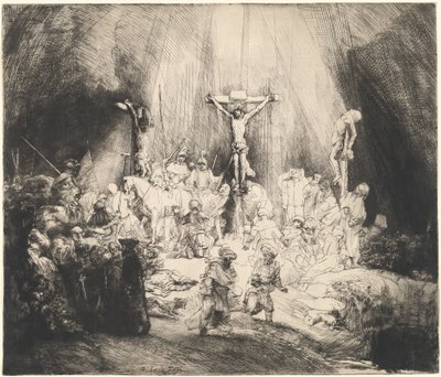 Christ Crucified between the Two Thieves by Rembrandt van Rijn