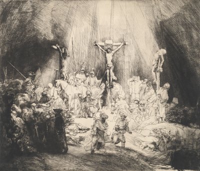 Christ Crucified between the Two Thieves The Three Crosses by Rembrandt van Rijn